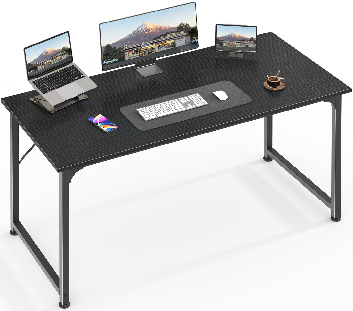 Huuger Computer Desk, 48 Inch Office Desk, Gaming Desk with Storage, Writing Desk Work Desk for Home Office, Study, Modern Simple Desk, Large Legroom