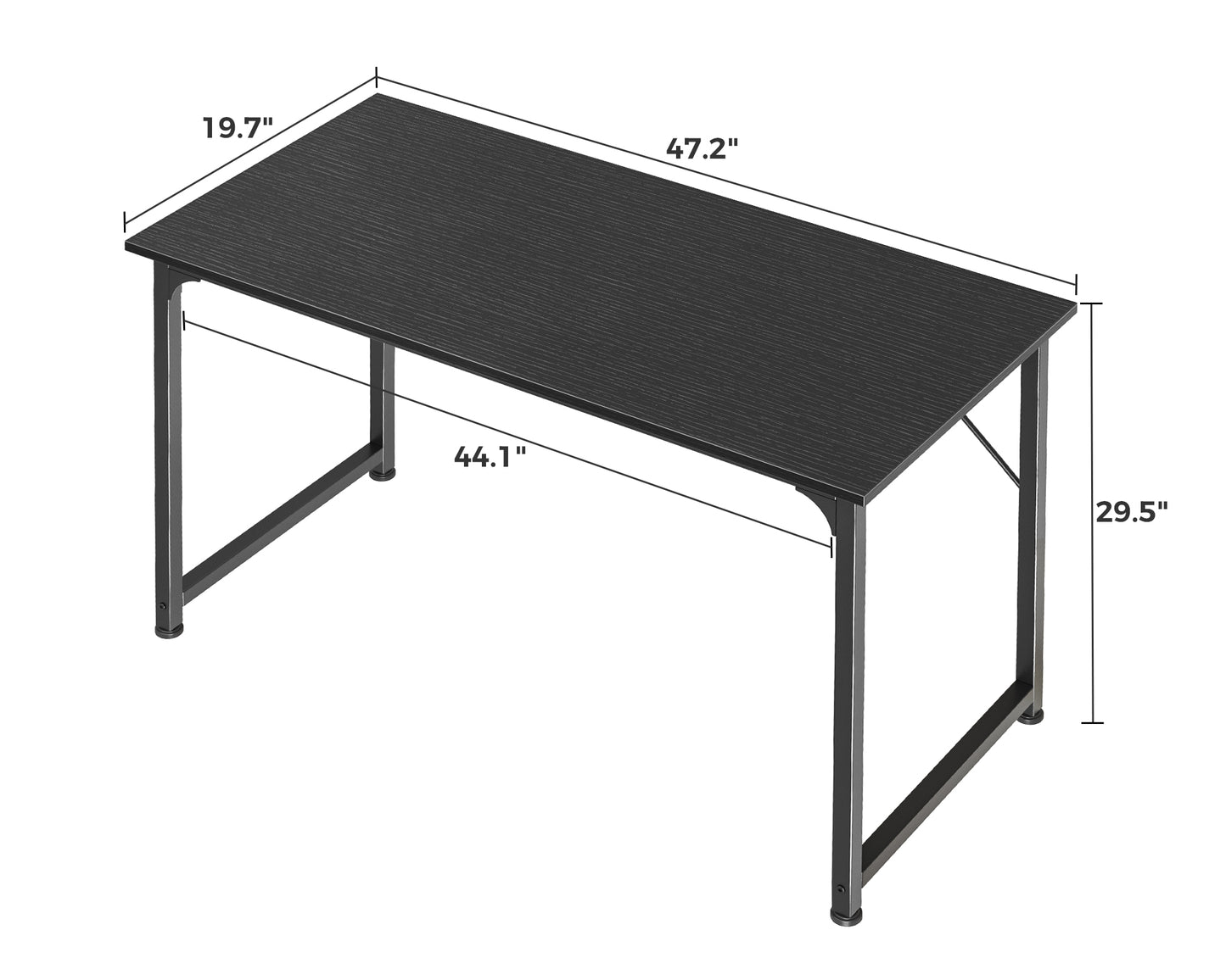 Huuger Computer Desk, 48 Inch Office Desk, Gaming Desk with Storage, Writing Desk Work Desk for Home Office, Study, Modern Simple Desk, Large Legroom