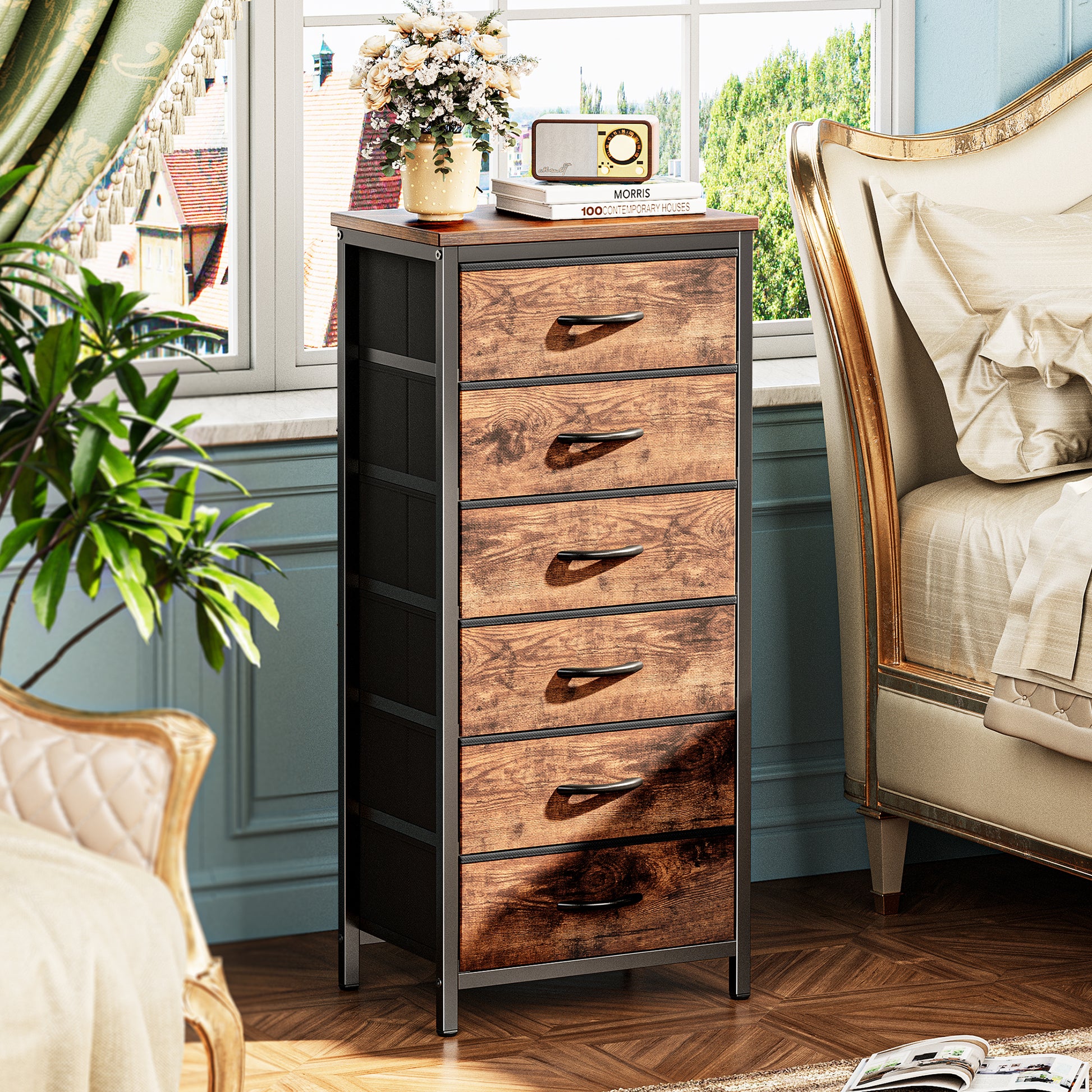 Huuger 6 Drawer Dresser for Bedroom, Tall Dresser & Chests of Drawers, Huuger 6 Drawer Dresser for Bedroom, Tall Dresser & Chests of Drawers,