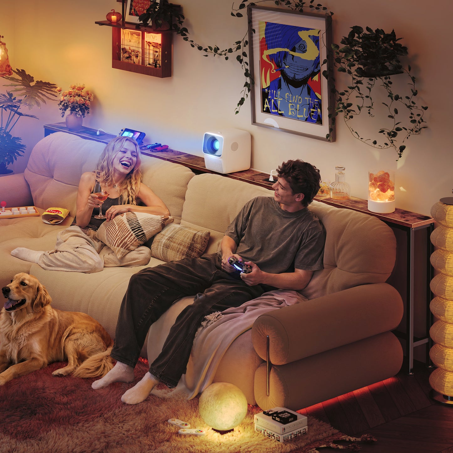 Huuger 102.4/110.2/118.1/130 Inch Behind Couch Table with 2 Power Outlets and USB-C Ports, Extra Long Narrow Sofa Table for Sectional Sofa, Skinny Console Table with Anti-Bump Pads, for Living Room, Rustic Brown