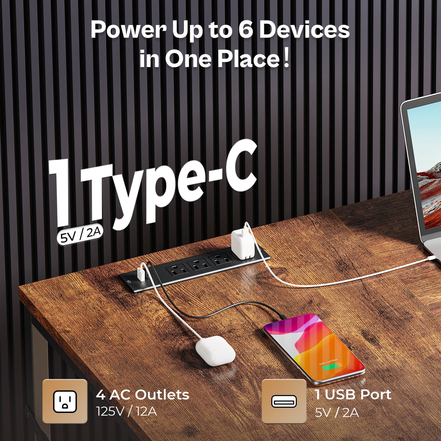 Huuger 63 Inch L Shaped Desk with Fabric Drawers, Computer Office Desk with Power Outlets and USB-C Port, Corner Desk with Storage Shelves, for Gaming Work Study Home Office, Reversible, Rustic Brown