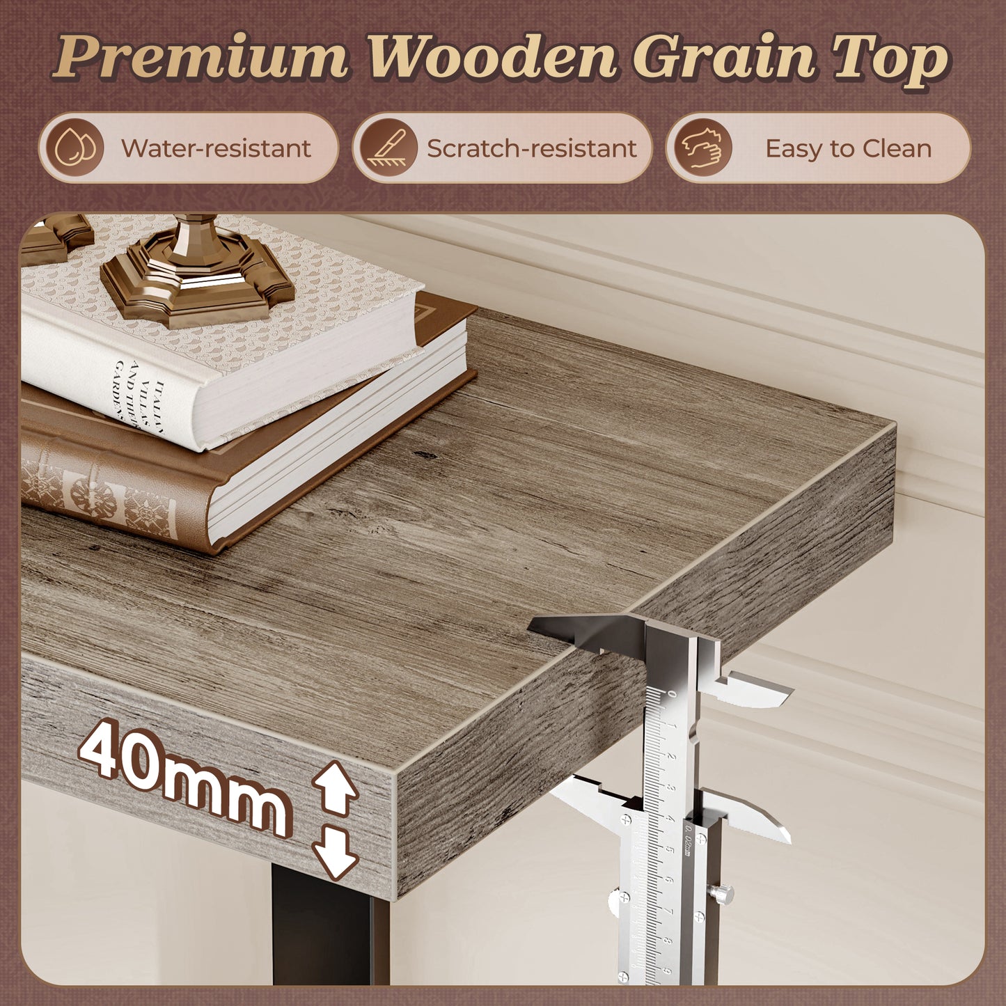 Huuger 47.2 Inch Entryway Table, 2-Tier Industrial Console Sofa Table with Storage, Accent Table, for Entry, Hallway, Entrance, Foyer, T-Shaped Metal Frame, Grey