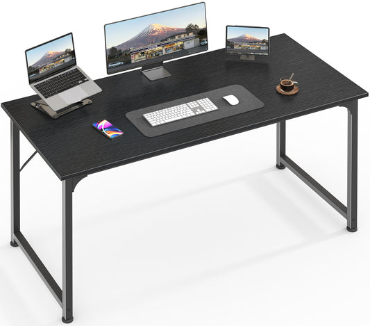 Huuger Computer Desk, 48 Inch Office Desk, Gaming Desk with Storage, Writing Desk Work Desk for Home Office, Study, Modern Simple Desk, Large Legroom