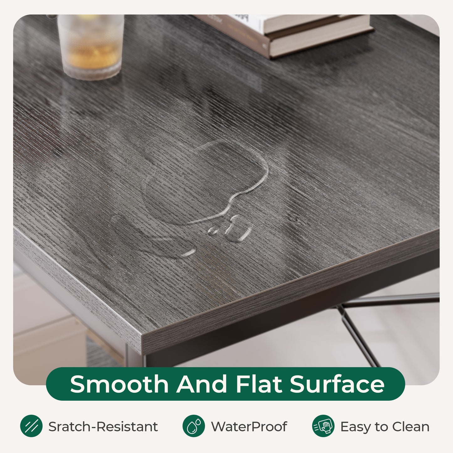 Huuger L Shaped Desk, 55 Inches Computer Desk with Reversible Storage Shelves, for Gaming Corner Home Office Writing Study, Metal Frame, Gray