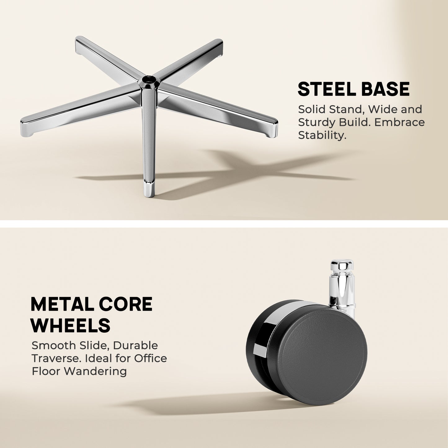 Huuger Mesh Office Chair with Footrest, Ergonomic Desk Chair with Lumbar Support, Comfortable Gaming Chair with Multi-tilt Angle Backrest, Headrest and 3D Armrest, Large Steel Base, Grey