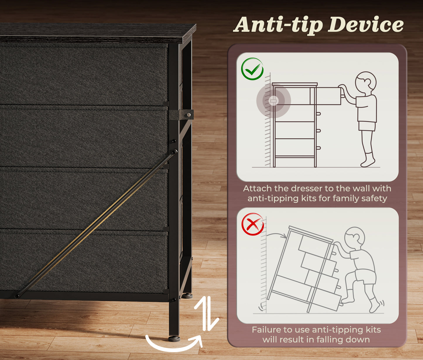 Huuger 63 Inch Long Dresser for Bedroom, TV Stand for 65, 70 Inch TV, 12 Drawer Dresser for Closet, Chest of Drawers, Large Fabric Drawers for Bedroom, Media Console with Storage, Black